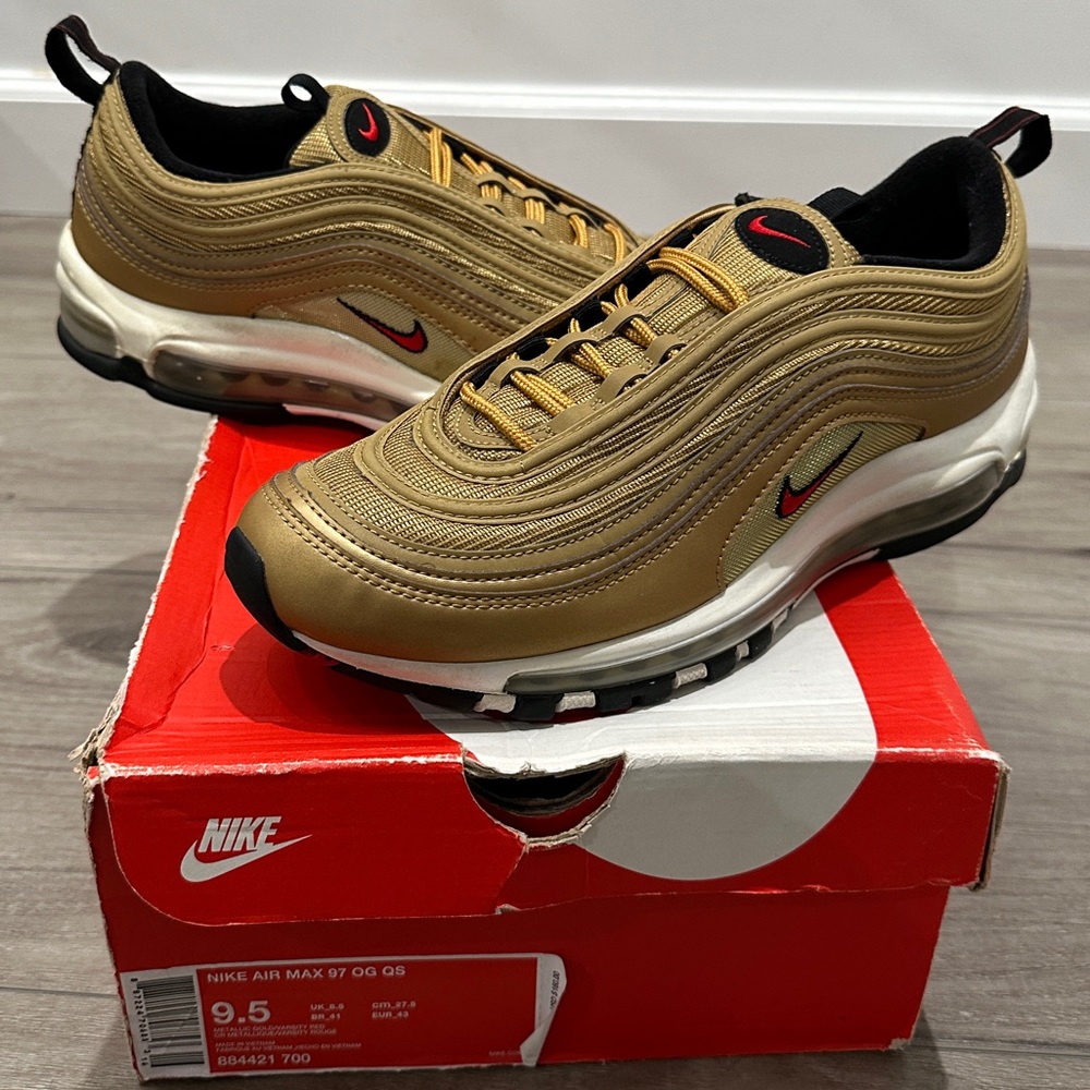 2017 NIKE AIR MAX 97 METALLIC GOLD QUICKSTRIKE MENS SIZE 9.5